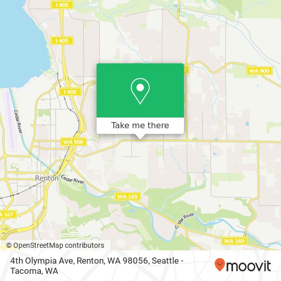 Mapa de 4th Olympia Ave, Renton, WA 98056