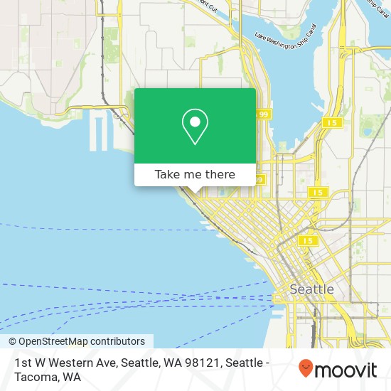 Mapa de 1st W Western Ave, Seattle, WA 98121