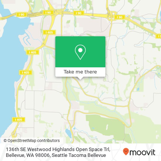 Mapa de 136th SE Westwood Highlands Open Space Trl, Bellevue, WA 98006