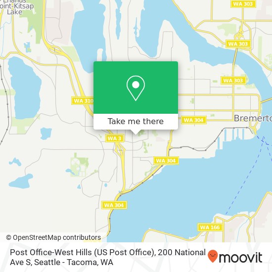 Mapa de Post Office-West Hills (US Post Office), 200 National Ave S