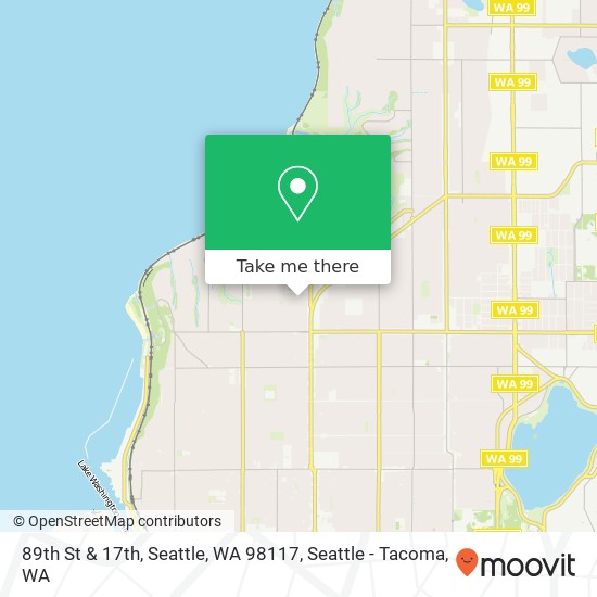 89th St & 17th, Seattle, WA 98117 map