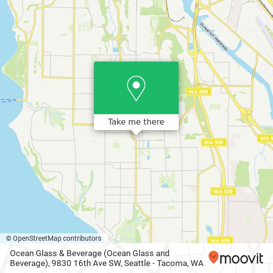 Mapa de Ocean Glass & Beverage (Ocean Glass and Beverage), 9830 16th Ave SW
