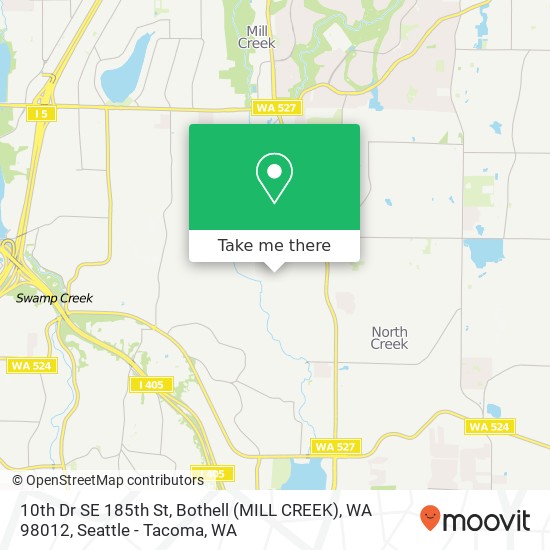 10th Dr SE 185th St, Bothell (MILL CREEK), WA 98012 map