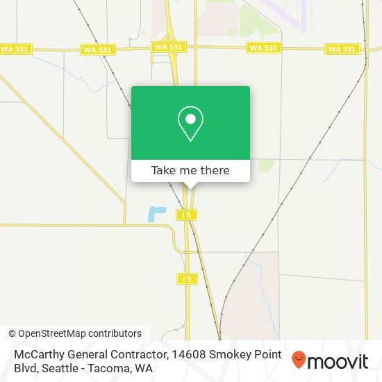 Mapa de McCarthy General Contractor, 14608 Smokey Point Blvd