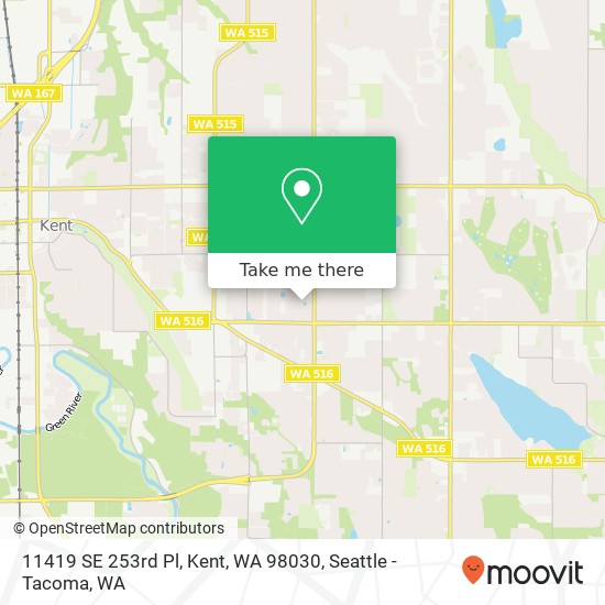 Mapa de 11419 SE 253rd Pl, Kent, WA 98030