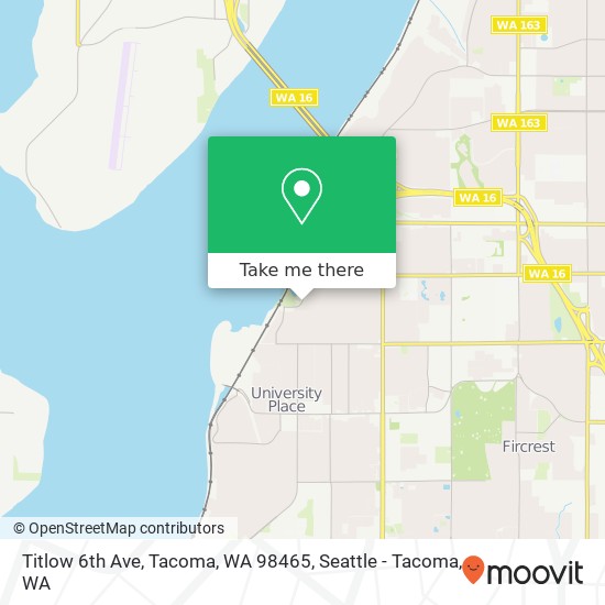 Titlow 6th Ave, Tacoma, WA 98465 map