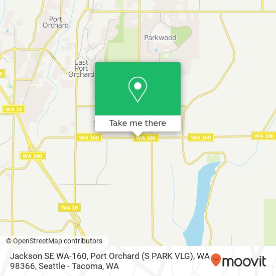 Mapa de Jackson SE WA-160, Port Orchard (S PARK VLG), WA 98366