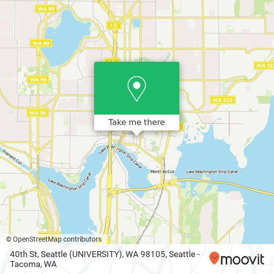 40th St, Seattle (UNIVERSITY), WA 98105 map