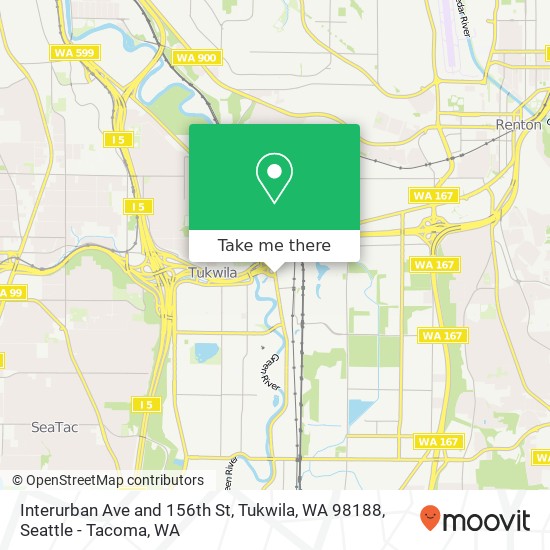 Mapa de Interurban Ave and 156th St, Tukwila, WA 98188