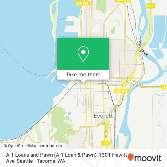 Mapa de A-1 Loans and Pawn (A-1 Loan & Pawn), 1301 Hewitt Ave