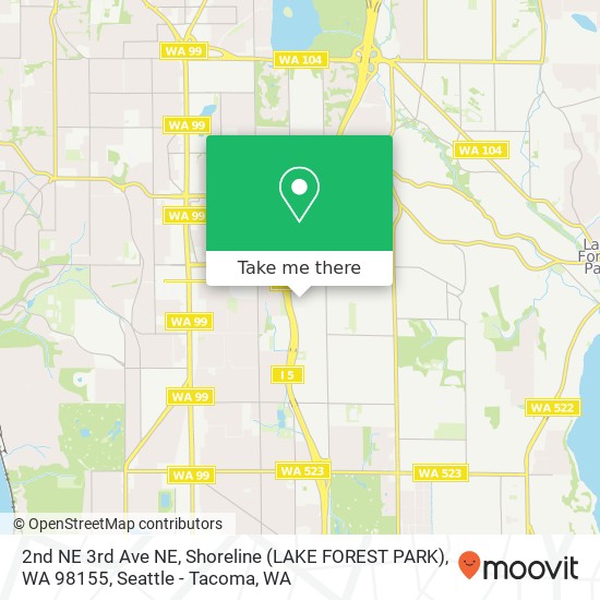 Mapa de 2nd NE 3rd Ave NE, Shoreline (LAKE FOREST PARK), WA 98155