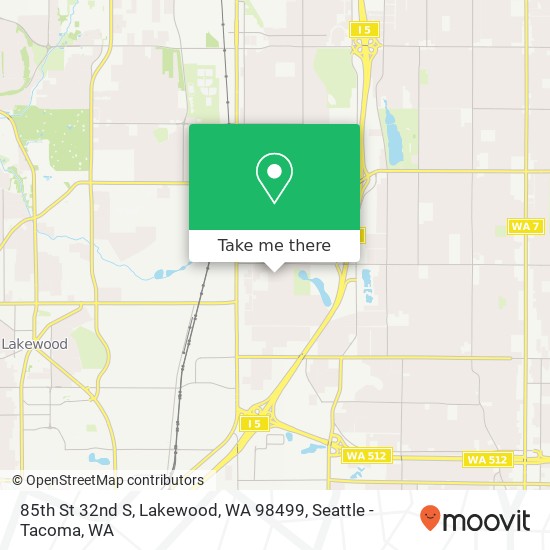 Mapa de 85th St 32nd S, Lakewood, WA 98499