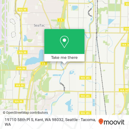 Mapa de 19710 58th Pl S, Kent, WA 98032