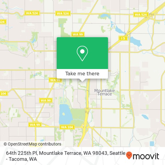 Mapa de 64th 225th Pl, Mountlake Terrace, WA 98043