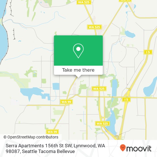 Mapa de Serra Apartments 156th St SW, Lynnwood, WA 98087