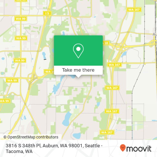 Mapa de 3816 S 348th Pl, Auburn, WA 98001