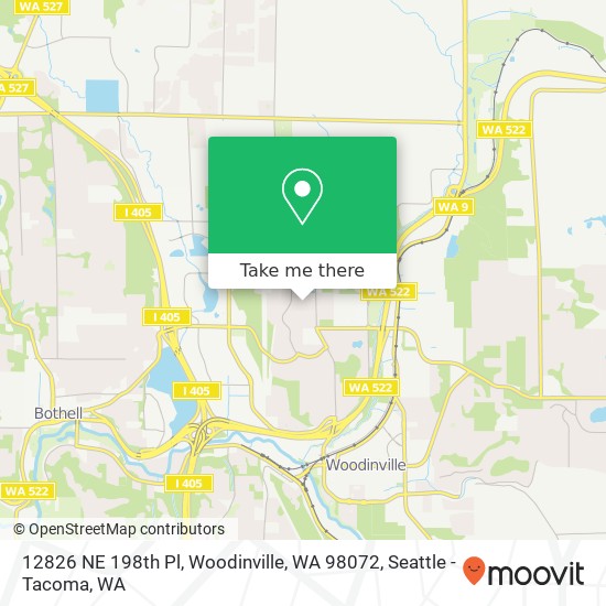 Mapa de 12826 NE 198th Pl, Woodinville, WA 98072