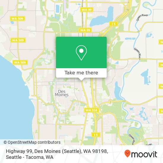 Highway 99, Des Moines (Seattle), WA 98198 map