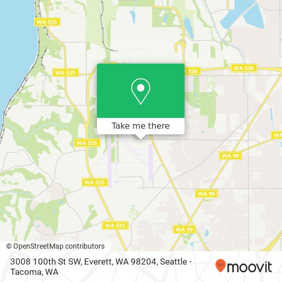 Mapa de 3008 100th St SW, Everett, WA 98204