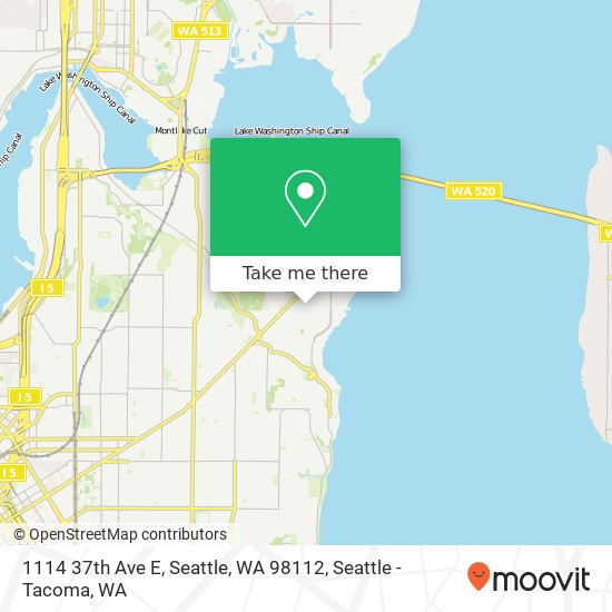 Mapa de 1114 37th Ave E, Seattle, WA 98112