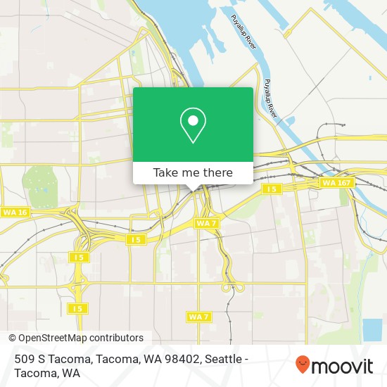 Mapa de 509 S Tacoma, Tacoma, WA 98402