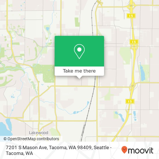 Mapa de 7201 S Mason Ave, Tacoma, WA 98409