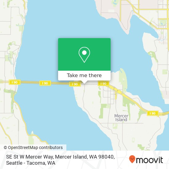 SE St W Mercer Way, Mercer Island, WA 98040 map