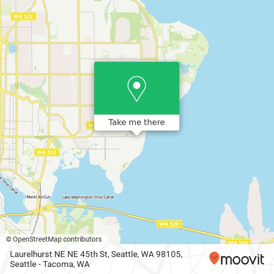 Mapa de Laurelhurst NE NE 45th St, Seattle, WA 98105