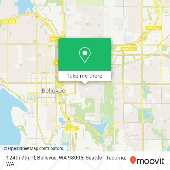Mapa de 124th 7th Pl, Bellevue, WA 98005