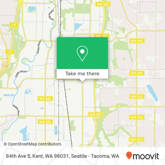 84th Ave S, Kent, WA 98031 map