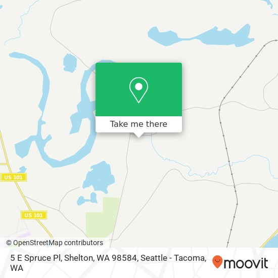 Mapa de 5 E Spruce Pl, Shelton, WA 98584