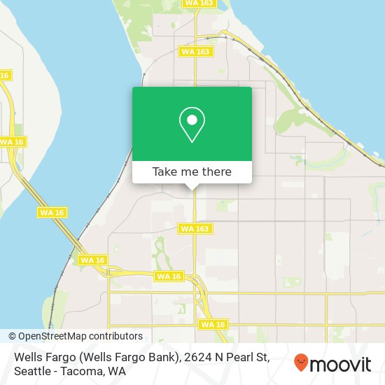 Mapa de Wells Fargo (Wells Fargo Bank), 2624 N Pearl St