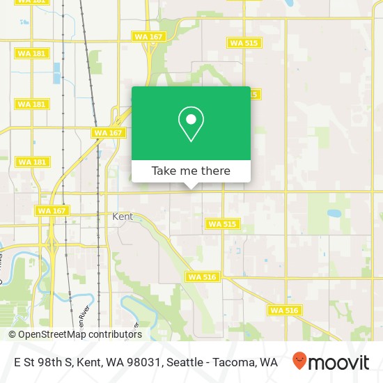 Mapa de E St 98th S, Kent, WA 98031