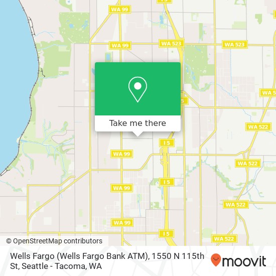 Mapa de Wells Fargo (Wells Fargo Bank ATM), 1550 N 115th St