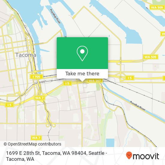 Mapa de 1699 E 28th St, Tacoma, WA 98404