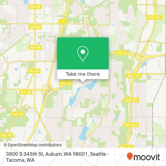 Mapa de 3800 S 345th St, Auburn, WA 98001