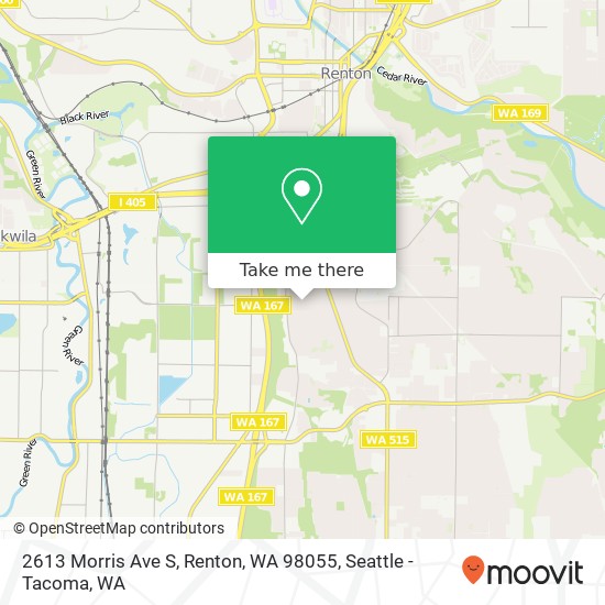 Mapa de 2613 Morris Ave S, Renton, WA 98055