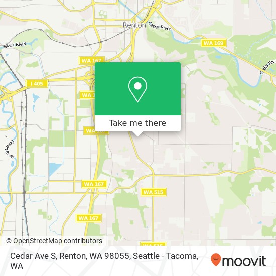 Cedar Ave S, Renton, WA 98055 map