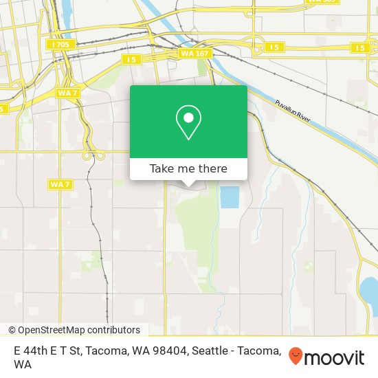 Mapa de E 44th E T St, Tacoma, WA 98404