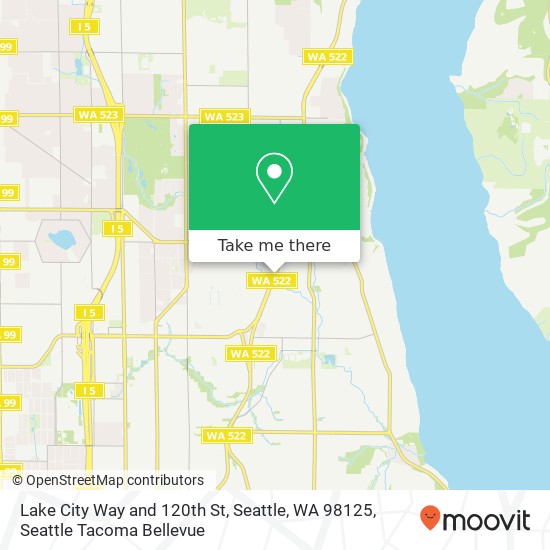 Mapa de Lake City Way and 120th St, Seattle, WA 98125
