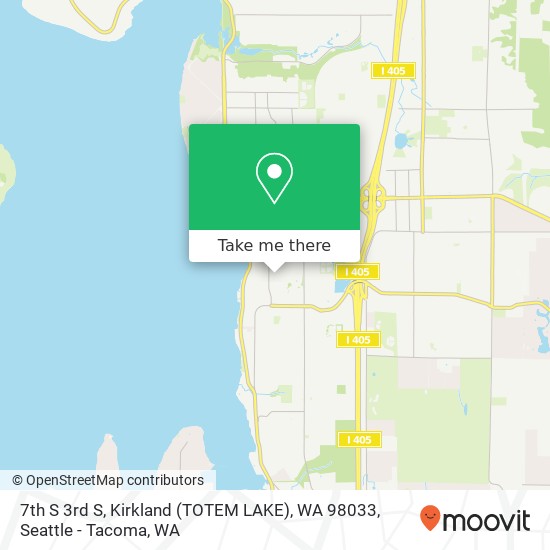 Mapa de 7th S 3rd S, Kirkland (TOTEM LAKE), WA 98033