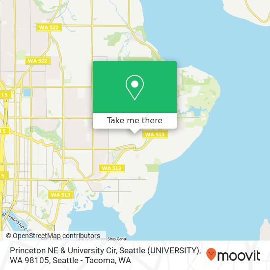 Princeton NE & University Cir, Seattle (UNIVERSITY), WA 98105 map