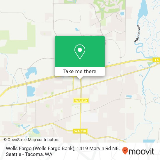 Mapa de Wells Fargo (Wells Fargo Bank), 1419 Marvin Rd NE