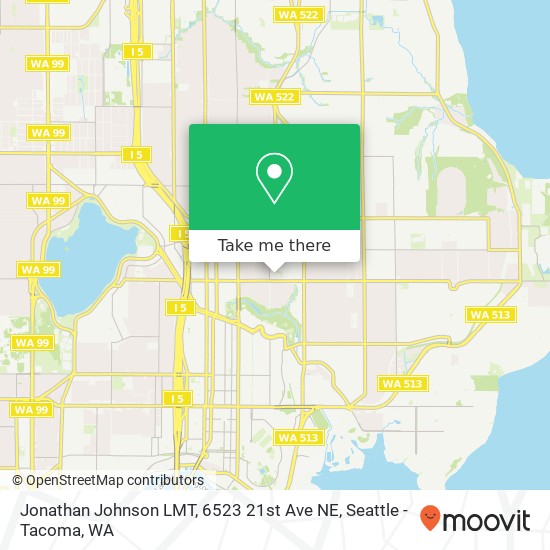 Mapa de Jonathan Johnson LMT, 6523 21st Ave NE