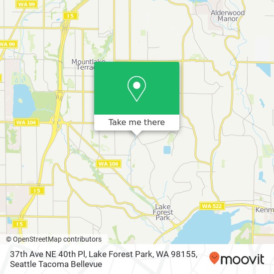 Mapa de 37th Ave NE 40th Pl, Lake Forest Park, WA 98155