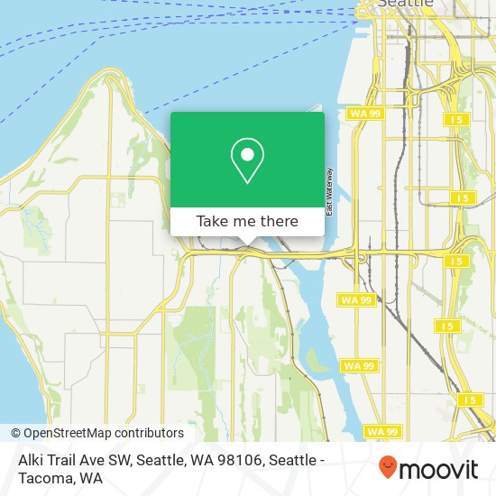 Mapa de Alki Trail Ave SW, Seattle, WA 98106