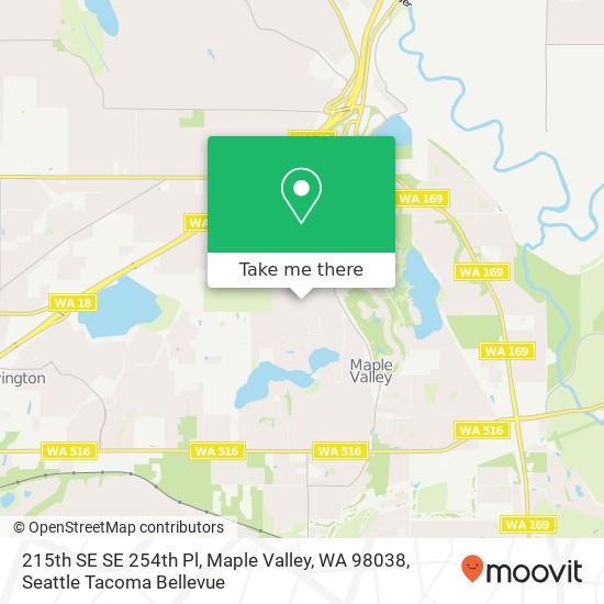 Mapa de 215th SE SE 254th Pl, Maple Valley, WA 98038