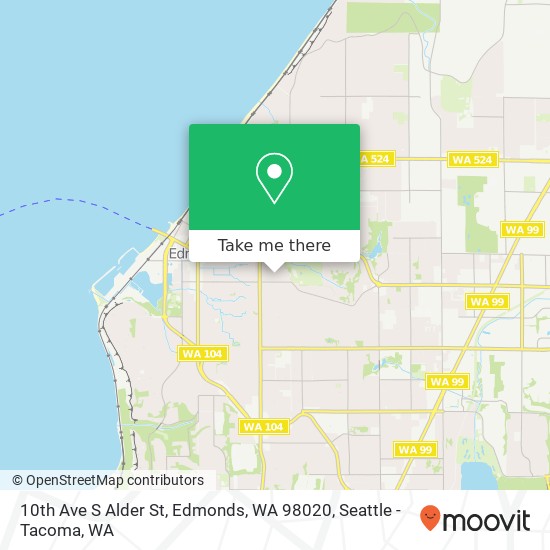 Mapa de 10th Ave S Alder St, Edmonds, WA 98020