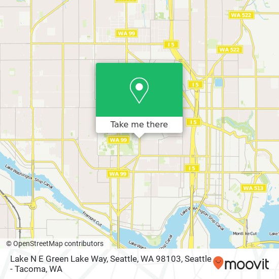 Mapa de Lake N E Green Lake Way, Seattle, WA 98103