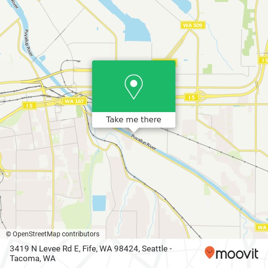 Mapa de 3419 N Levee Rd E, Fife, WA 98424